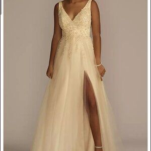 Embroidered Applique Tulle A-line Dress NWT